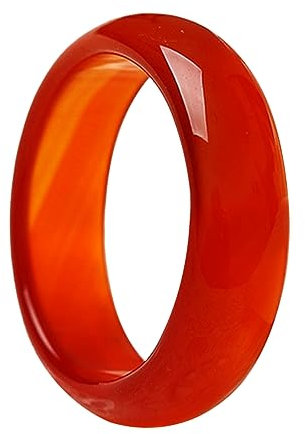 CALLARON 1pièce Bague Agate Naturelle Rouge Carnelian Anneau Simple Précieuse Avec Diamètre Pour Cosplay Et Événements Festifs