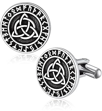 Bandmax Wikinger Dreieck Manschettenknöpfe Herren Valknut Manschettenknopf Edelstahl Cufflinks for Men Modeschmuck für Hemd Hochzeit