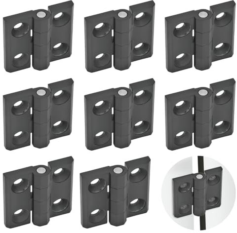 8 Stück Scharniere, Schwarz 304 Edelstahl Verbinder, 5.5mm Dick Klappbar, 40x40 mm Geräusche Reduzieren Türscharniere für Feste Zimmertüren, Schrank, Fenster
