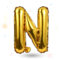 FUNXGO Folienballon Buchstaben gold N - Buchstaben Luftballon Klein N - ca. 40cm Nur Luftfüllung - Ideal für Geburtstag, Hochzeit & Party Deko - Ballon Buchstabe N gold