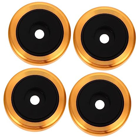 Uonlytech 4 Stücke Fuß Pad Lautsprecher Isolation Pads für Verstärker Möbel Pads 30x11mm Gold Farbe