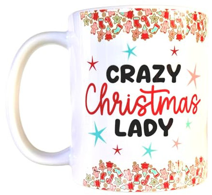 Crazy Christmas Lady Mug - Festive Xmas Coffee Mug - This Is My Christmas Mug