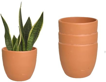 7 inch Large Plant Pots Set of 3 - Plastic Flower Planter with Drainage Hole Classic Indoor Outdoor Planters Plant Pots for Garden House Plants (Brown)