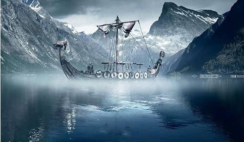 RUIYANMQ Das Hölzerne Puzzle 1000 Stück Viking.Ship Poster Jigsaw Puzzle Für Erwachsene Familie'S Pädagogisches Spielzeug Kq69Pz