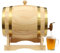 OUBUBY 5 Liter Eichenfass, Fass für Wein, Whisky & Schnaps, 5L Personalisiertes Holzfass Classic Whiskey Karaffe Set mit Hahn und Holzuntersatz, Wein-Fass, kleines Holz-Fass, 30×22.5×28.5cm (5L)