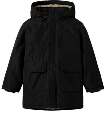 NAME IT Jungen Nkmmarlow Parka Jacket Pb, Black, Numeric_134