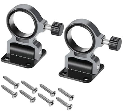 TopHomer Lot de 2 supports de parasol pliables gris pour canne à pêche, support mural pour parapluie, plage, terrasse, cour, balcon, parc