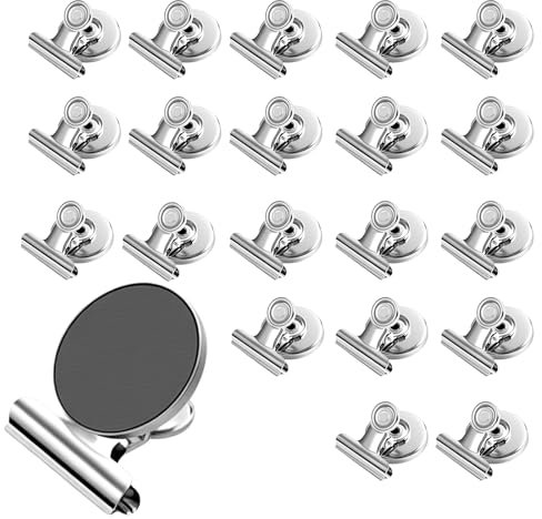 12 pinzas magnéticas de metal, clip magnético de nevera de 31 mm, imanes de nevera Dellyy, con clip, imanes con grapas extrafuertes, imanes con pinzas, para pizarra, frigorífico, oficina, fotos