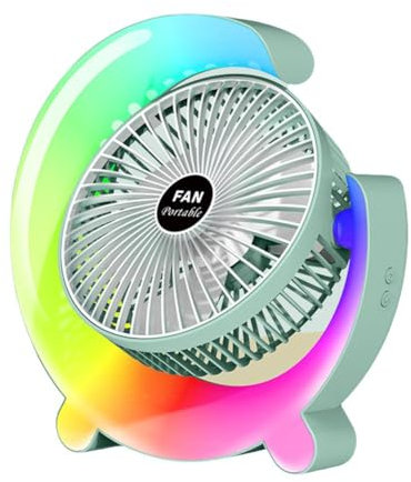 Type-C Desk Fan, 9 Inch Small Portable Fan, 3 Speeds Powerful Wind Mini Personal 180° A Rotation with Adjustable Fan Desktop