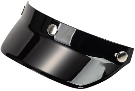 Okiyakusama Helm Visier Peak Ersatzteil 3 Snap Shade Protector, Universal 3 Snap Retro Helm Visor Helmvisier, Motorrad Helme Visor Windschutz Sonnenschutz, Universal für 3/4 Open Face Helme, Schwarz
