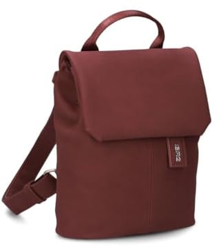 Zwei Kleiner Damenrucksack Mademoiselle.M MR45 Mini-Rucksack 2 Liter klassisch-eleganter Daypack mit Magnet-Verschlussklappe, Reißverschlussfach am Rücken & Schlüsselring