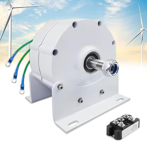 Generatore con Motore A Magnete Permanente, Generatore Ca Trifase 12 V/24 V/48 V Ad Alta Efficienza Senza Ingranaggi, Generatore Eolico, con Base E Raddrizzatore,220V