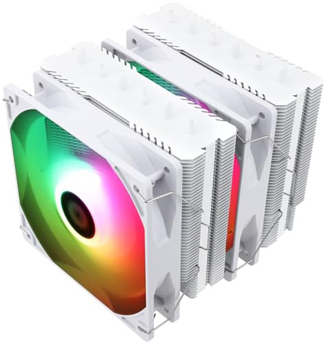 TR-Thermalright Peerless Assassin 120 SE Whie ARGB CPU Cooler, ad alte prestazioni Twin-tower CPU Air Cooler, Low Noise 25.6dBA, 155mm Altezza, 6x6mm Heat Pipe Cooler, per Intel LGA 1700/1851, AM4/AM5
