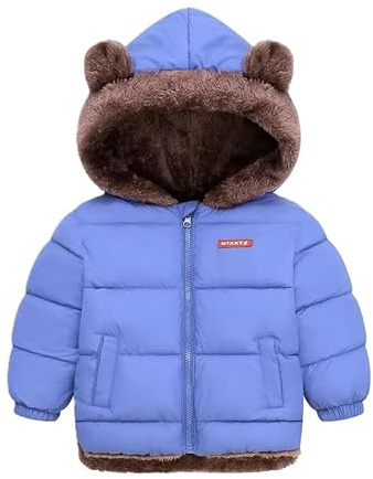 OrJana Giacca Invernale Bambino con Cappuccio Orecchie, Piumino Imbottito con Fodera in Pelliccia Sintetica, Caldo Cappotto Invernale