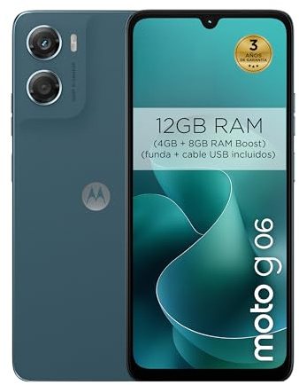 Moto G06 12 GB (4 GB+8 GB RAM Boost)/64 GB color PANTONE TAPESTRY, ampio schermo 6.88 con suono Dolby Atmos, Sistema di fotocamera con IA da 50 MP, IP64 impermeabile, batteria da 5100 mAh