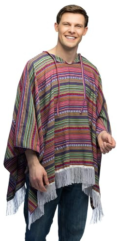 Boland - Mexiko Poncho in Einheitsgröße, Oberteil für Erwachsene, Mexikaner Kostüm für Festival, Karneval oder Mottoparty