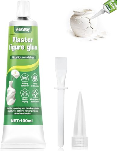 Allisway Colla per Ceramica, Colla Modellismo, Stucco per Ceramica e Porcellana, Ripara e Incolla Modelli In Gesso, Argilla, Ceramica e Cemento - Forte Adesione, Durevole e Affidabile, 100 ml