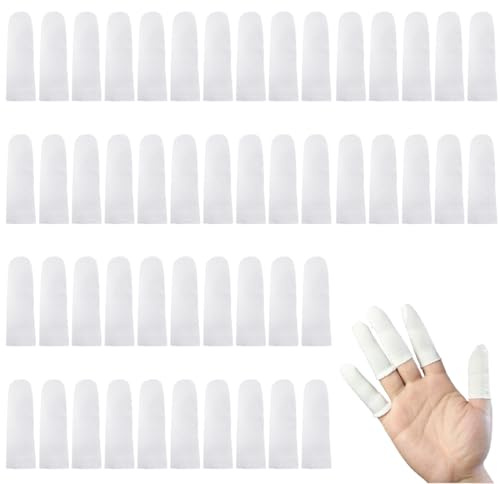 UZEXYO 50 Pack Finger Bandages Tubular for Thumb and Finger Protection White Cotton Dressing Finger Stall
