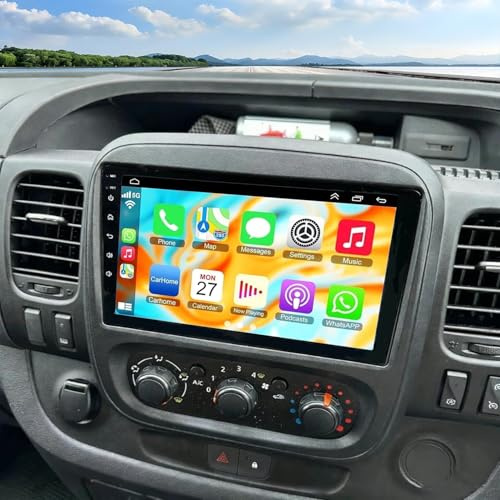 4+64G 2 Din Car Stereo for Vauxhall Vivaro 2014-2019 Carplay Car Radio | Double Din Android Wireless Carplay Android Auto Support Bluetooth/GPS/WiFi/Backup Camera/SWC/FM/Mirror Link/IPS Touch Screen