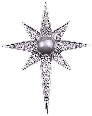 Fenteer Anstecknadel Stern Brosche Schmucknadel aus aus Silberfarben Modeschmuck Zubehör
