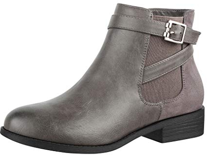 Elara Damen Stiefelette Chelsea Ankle Boots Chunkyrayan C298-Grey-39