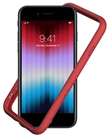 RhinoShield Bumper Case kompatibel mit [iPhone SE 3 / SE 2/8 / 7] | CrashGuard NX - Stoßdämpfende Schutzhülle im schlanken Design - 3.5 Meter Fallschutz - Rot