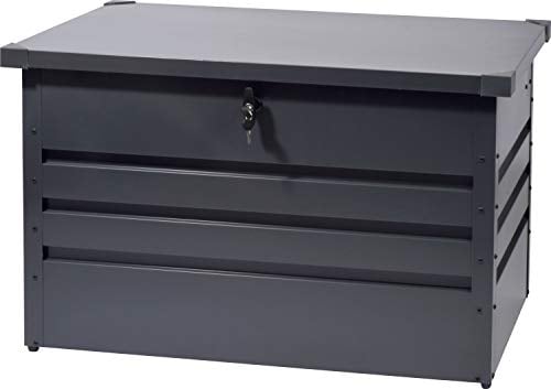 dobar® 58601e Gartentruhe Valor 300L - Aufbewahrungsbox Metall - Gartenbox verschließbar - Auflagenbox - Kissenbox - Truhe zum Lagern/Verstauen/Aufbewahren - 100 x 61 x 62 cm - Anthrazit