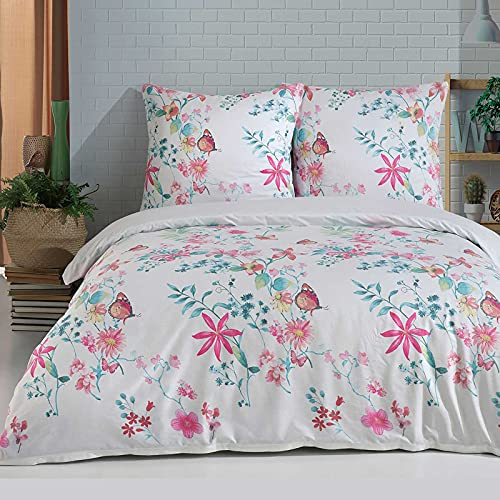 Buymax® Bettwäsche 200x200 100% Baumwolle 3-Teilig Bettbezug - Bettwäsche-Sets 200 x 200cm mit 2 mal Kissenbezüge 80x80cm, ÖKO-TEX Renforcé-Bettdeckenbezug Set mit Reißverschluss