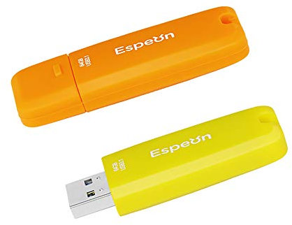 Espeon 2-Pack 64GB USB 3.1 Flash Drive, Vibrant colours - Orange, Yellow