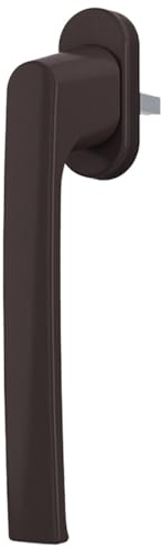 Premium Aluminium Fenstergriff für Kipp- und Schiebetüren, Farbe:Braun RAL 8019, Stiftlänge:45mm