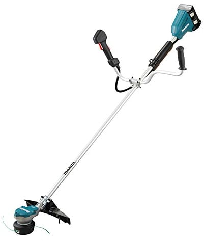 Makita DUR368APG2 Twin 18V (36V) Li-ion LXT Brushless Brush Cutter complate with 2 x 6.0 Ah Batteries and Twin Port Charger Blue