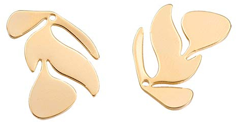 BENECREAT 30 Packungen 18 Karat vergoldete Baumblattzauber Anhänger für DIY Halskette Armband Ohrring Schmuckherstellung, 21x17mm