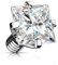 Paula & Fritz® Aufsatz-Dermal Anchor Quadrat-Zirkonia Titan Grad 23 Größe 3 x 3-mm und 1,6-mm Gewindestärke Haut-Anker Skin Diver Implantat Kugel