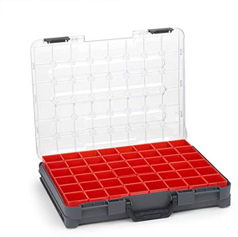 Kleinteile Aufbewahrung Koffer | Bosch Sortimo T-BOXX 320 Anthrazit inkl. Insetboxen-Set A3 | Idealer Sortimentskasten Schrauben | Schrauben Sortierkasten tragbar