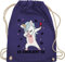 Turnbeutel Rucksack - Party & Alkohol Damen - Es eskaliert eh Einhorn mit Weinglas - Unisize - Lila - einhornrucksack saufrucksack sauf wein beutel geschenke für weintrinker festival clothes alki