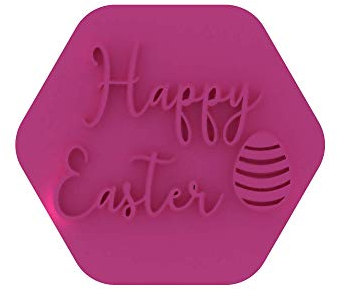LissieLou Frohe Ostern mit Ei Stil 5 Keksstempel Osterfest Frühling Zuckerguss Fondant Prägung - Hellrosa