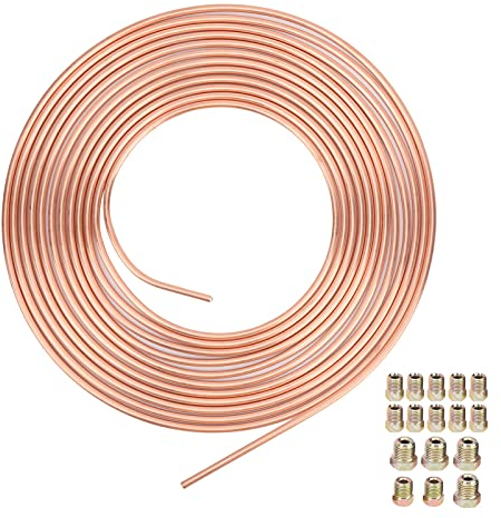 kupferbremsschlauch Bremsleitung aus kupfer, 3/16 Zoll AD 25ft Bremsleitung Bördelwerkzeug Kupfer Bremsleitungsschlauch Kit Spule und Passform Perfekte Flexibilität