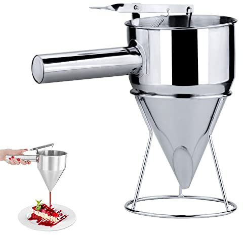 Imbuto a Pistone, Imbuto dosatore in Acciaio Inox, Imbuto per Dolci, Acciaio Inossidabile Pistone Imbuto con Stendibiancheria per Dolci Uso Della Panetteria Liquido di Trasferimento, liquido