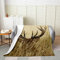 Homewish Geweih-Flanell-Decke ganzjährig Weißwedelhirsch-Überwurf Wohnzimmer-Dekoration Hirsch Wald Fleece-Decke für Kinder Jungen Mädchen rustikal Bauernhaus Jagd Tier Fuzzy-Decke weich, 229 x 229