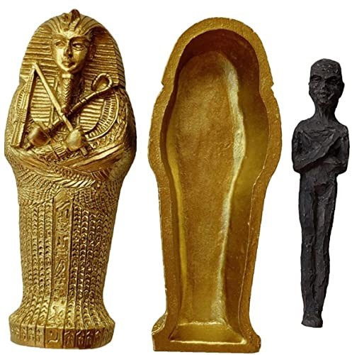Luxylei Antike Ägyptische Sarg Pharao Königin Mumie Figur Harz Craft Ornament Statue Ägypten Sammlertierminiatur Kunsthandwerk Wohnungsdekoration