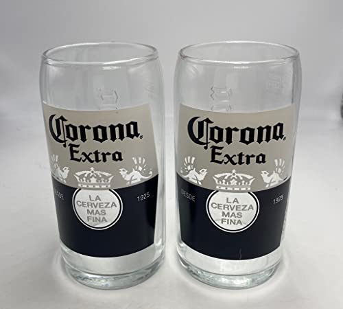 RoxleyLtd 2 x Corona Nucleated Half Pint Glass Beer Man Cave Lager 28cl Made in UK Great Gift Set Includes 2 Corona Beer mats