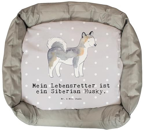 Mr. & Mrs. Panda Hundebett Siberian Husky Lebensretter - Geschenk, Hundedecke, Hundekissen, Hund, Hundebettchen, Luxus