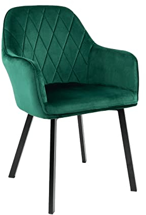 Kick Collection Esszimmerstühl Jane - Dunkelgrün - Modern und Hochwertig - Samt und Metall - Erhältlich in vielen Farben