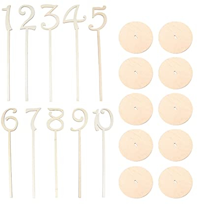 SAFIGLE 10 StüCk Holz Tischkartenhalter Mit Halter FüR Tischnummern 1-10 - Ideal FüR Hochzeiten Und Geburtstagsfeiern