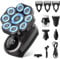 Glatzen Rasierer Herren Elektrisch, Upgraded Glatzenrasierer Skull Shaver Kopfrasierer Glatze, IPX7 Wasserdichter LCD Anzeige 6 in 1 Nasenhaartrimmer Herren, Type C Glatzen Rasierer Kopfrasierer