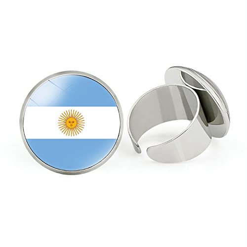 Verstellbarer Ring Mit Argentinien-Flagge – Geometrischer Runder Flaggen-Kunst-Runder Offener Daumen-Finger-Ring Für Frauen, Teenager, Mädchen, Unisex, Persönlicher Körperschmuck, Geschenk Zum