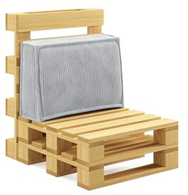 chilly pilley® Palettenkissen Palettenauflagen aus Cord für EU-Paletten - Abnehmbarer Bezug - Sitzkissen - Rückenlehnenkissen viele Farben (Hellgrau, Seitenkissen 60x40)