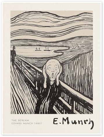 Der Schrei, 1895 Poster von Edvard Munch 90 x 120 cm Wandbilder Wanddeko