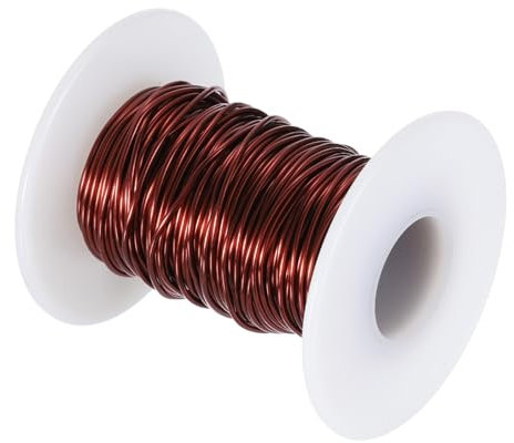 QUARKZMAN Alambre Magnético de 1 mm, 46 Pies, Alambre de Cobre Esmaltado, Alambre de Bobinado Magnético Esmaltado, Bobina de 100 G, 130℃ para Transformadores, Inductores
