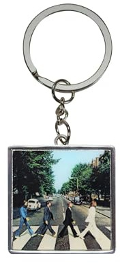 Half Moon Bay Abbey Road – The Beatles – mehrfarbig, 3,8 cm Zinklegierung, Metall/Emaille, quadratischer Schlüsselanhänger, Abbey Road, mehrfarbig, 3,8 cm